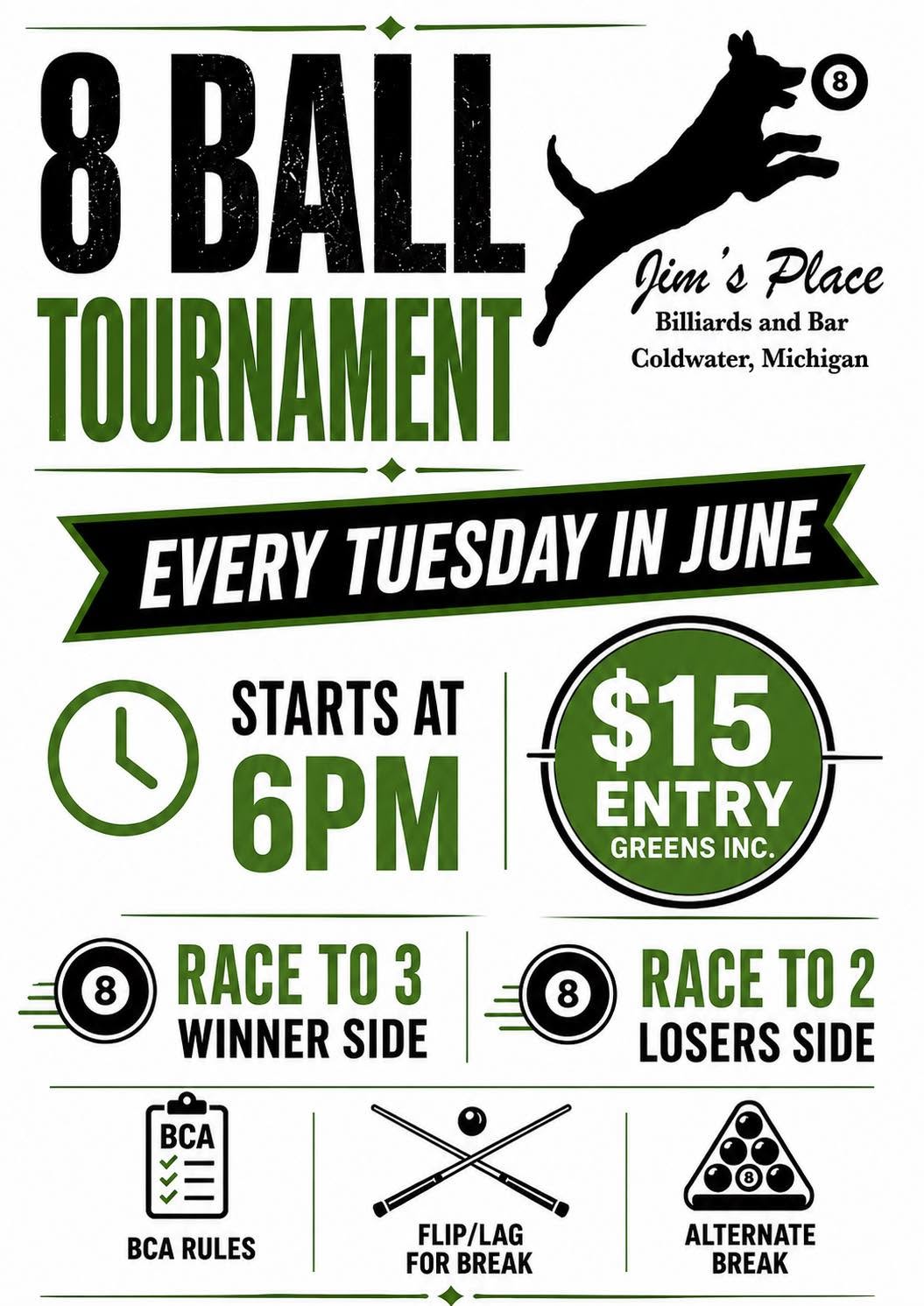 8 Ball Tournament flyer