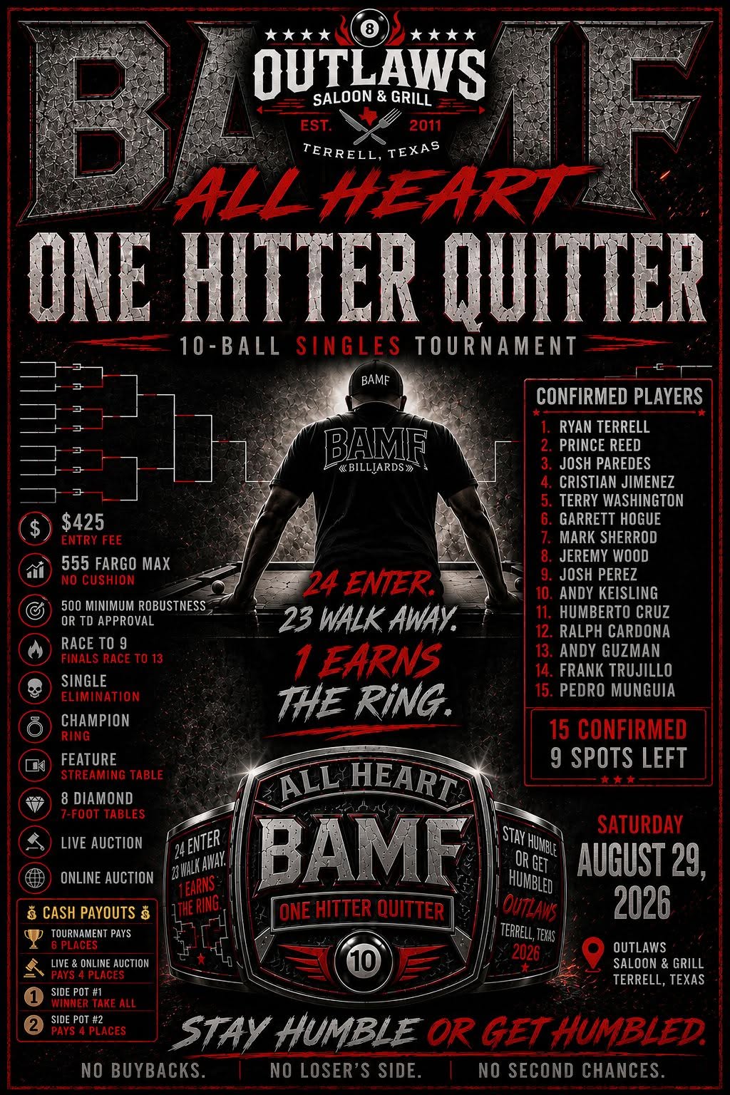 All Heart One Hitter Quitter flyer