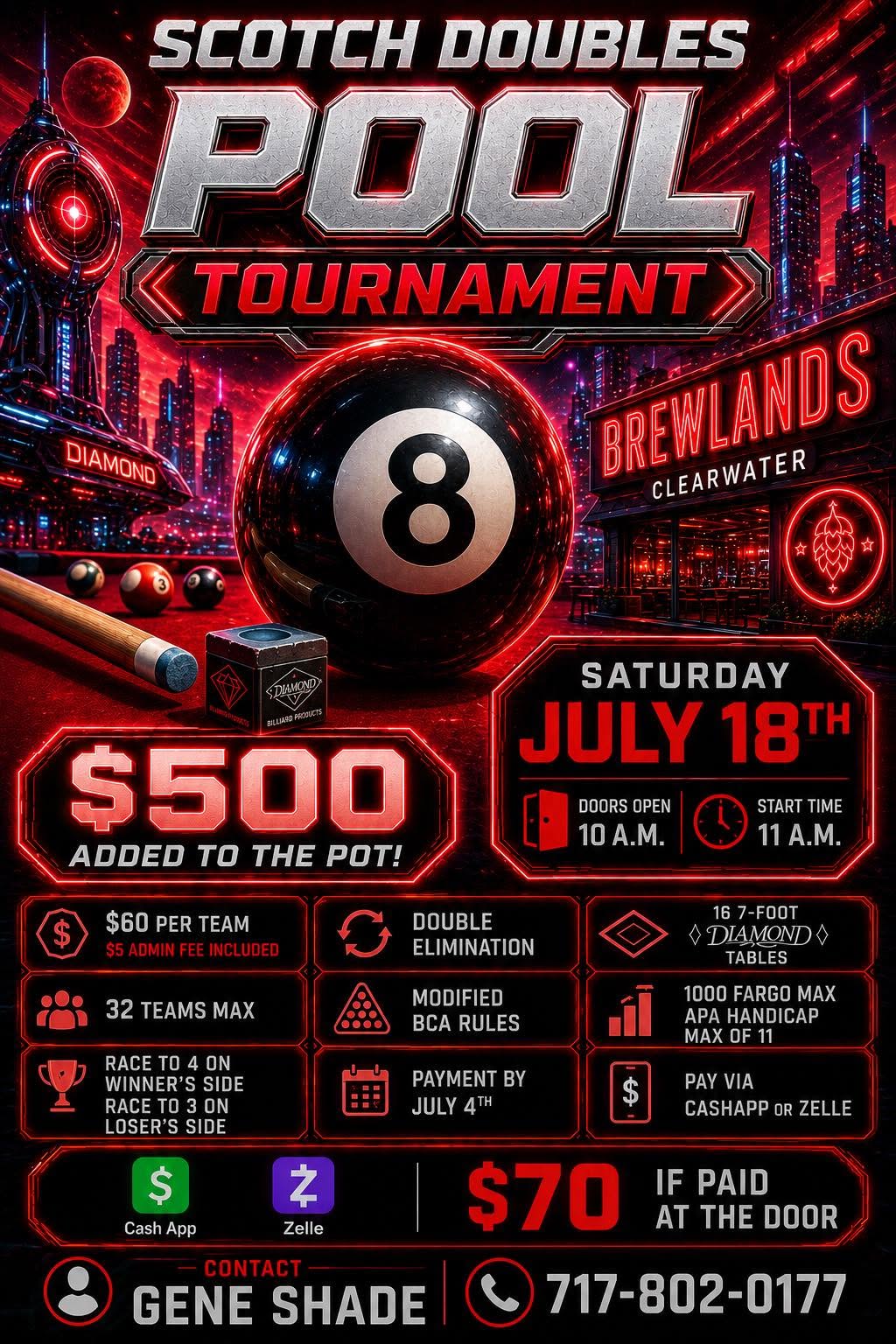Scotch Doubles Pool Tournament flyer