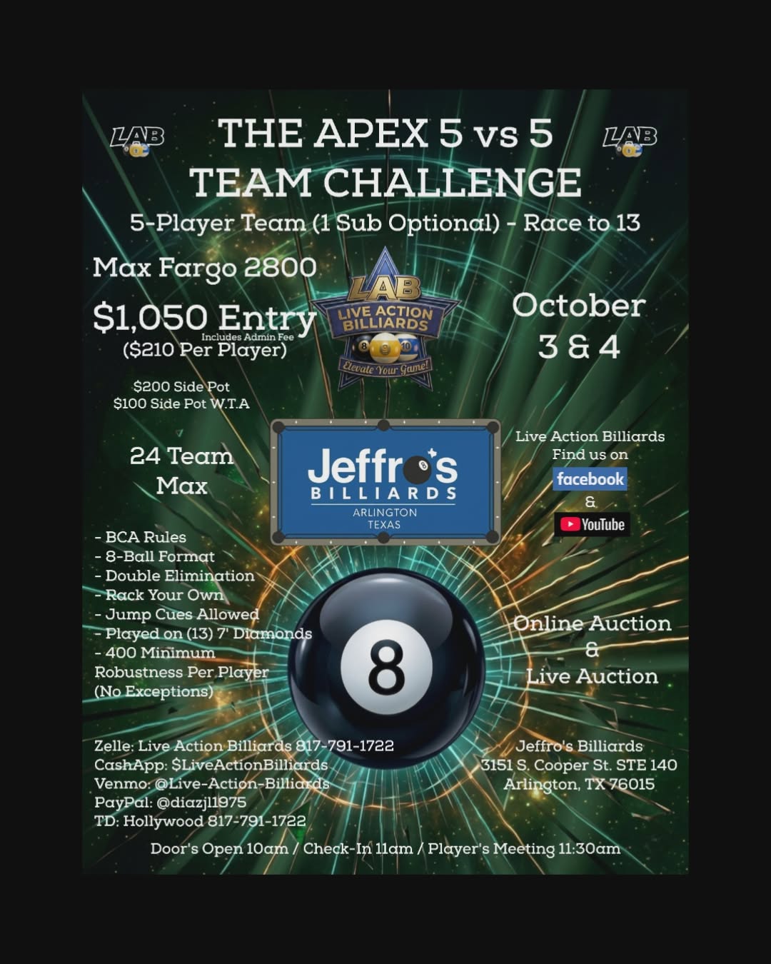 The Apex 5 vs 5 Team Challenge flyer