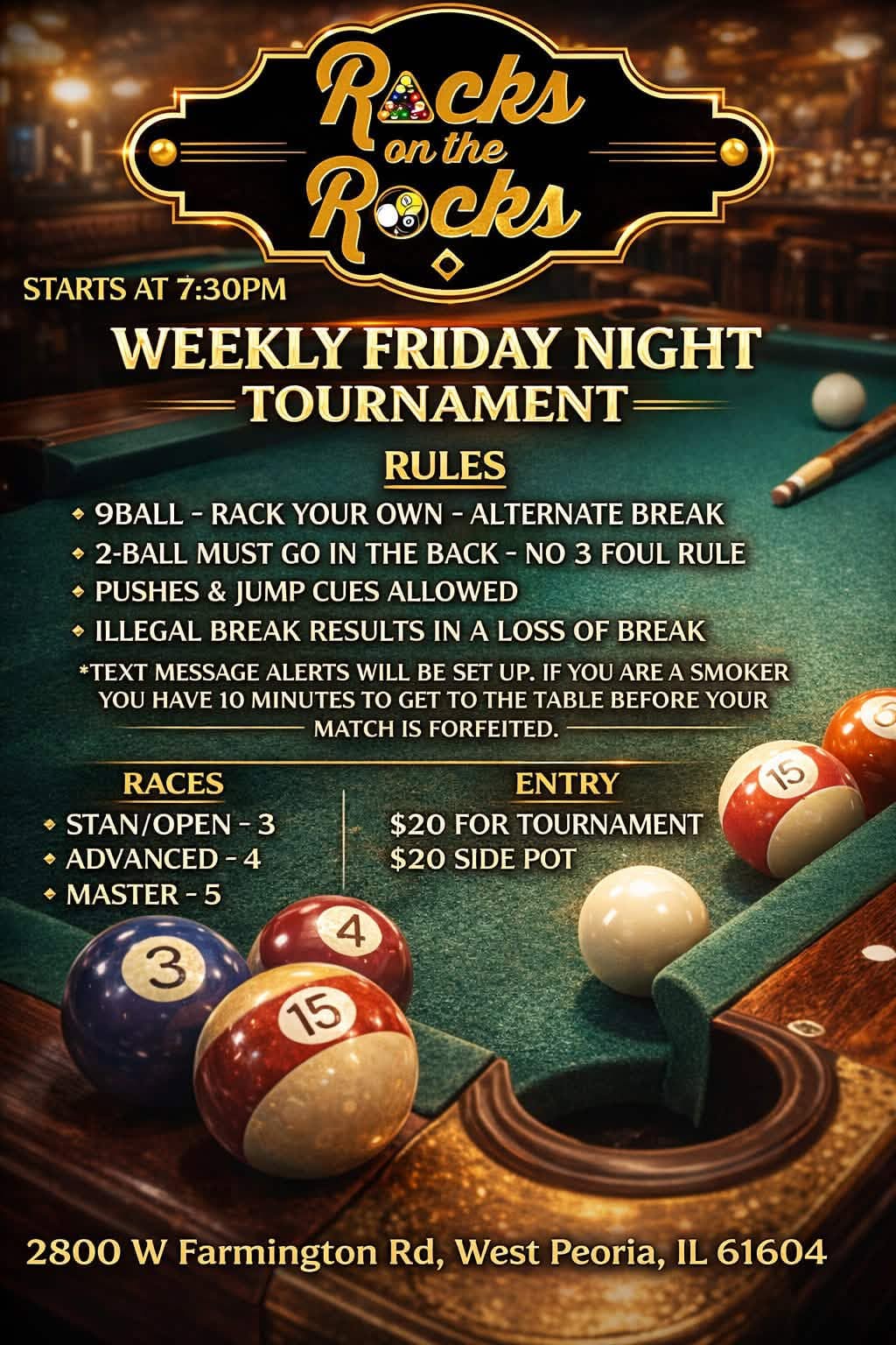 Weekly Friday Night Tournament flyer