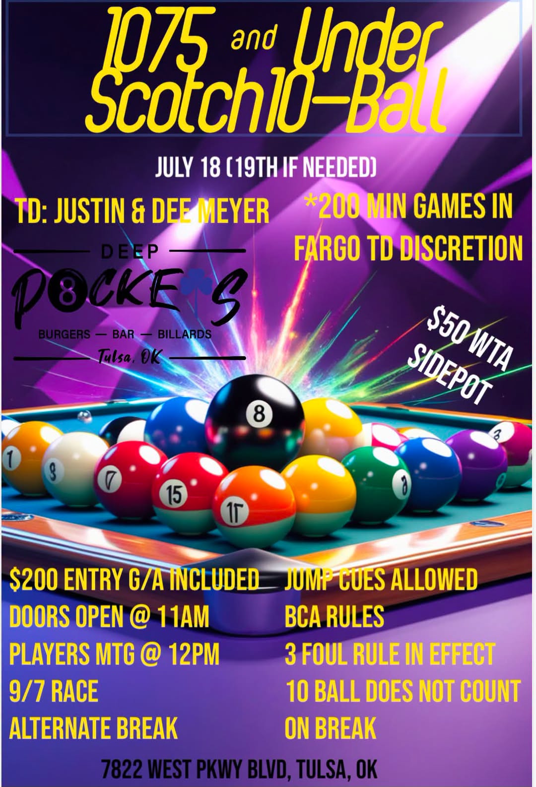 1075 and Under Scotch 10-Ball flyer