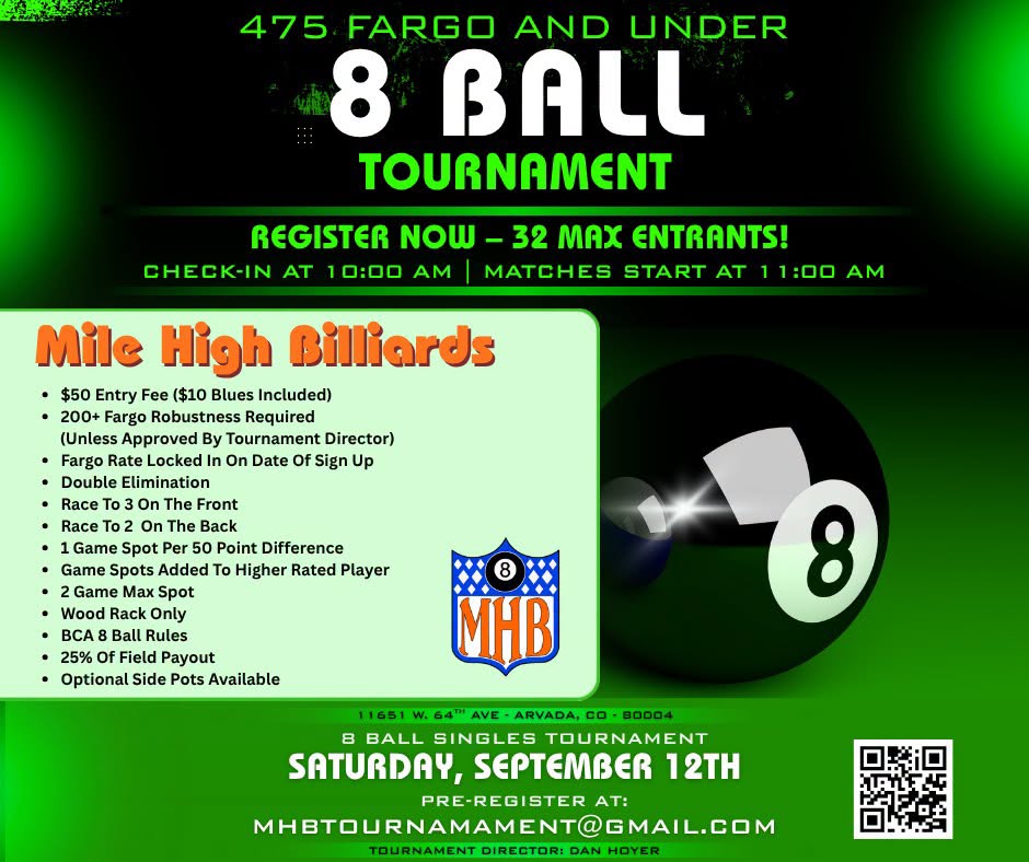 8 Ball Tournament tournament flyer