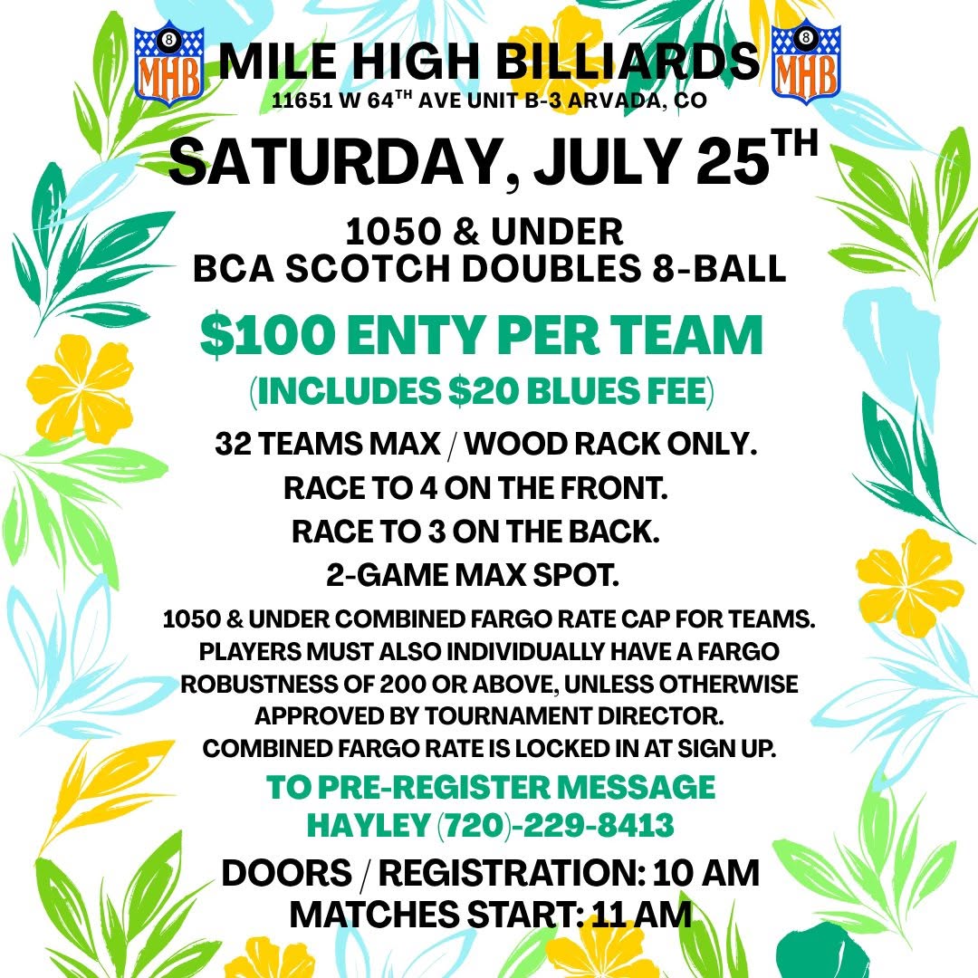 BCA Scotch Doubles 8-Ball flyer