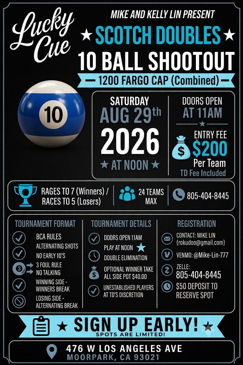 Scotch Doubles 10 Ball Shootout flyer