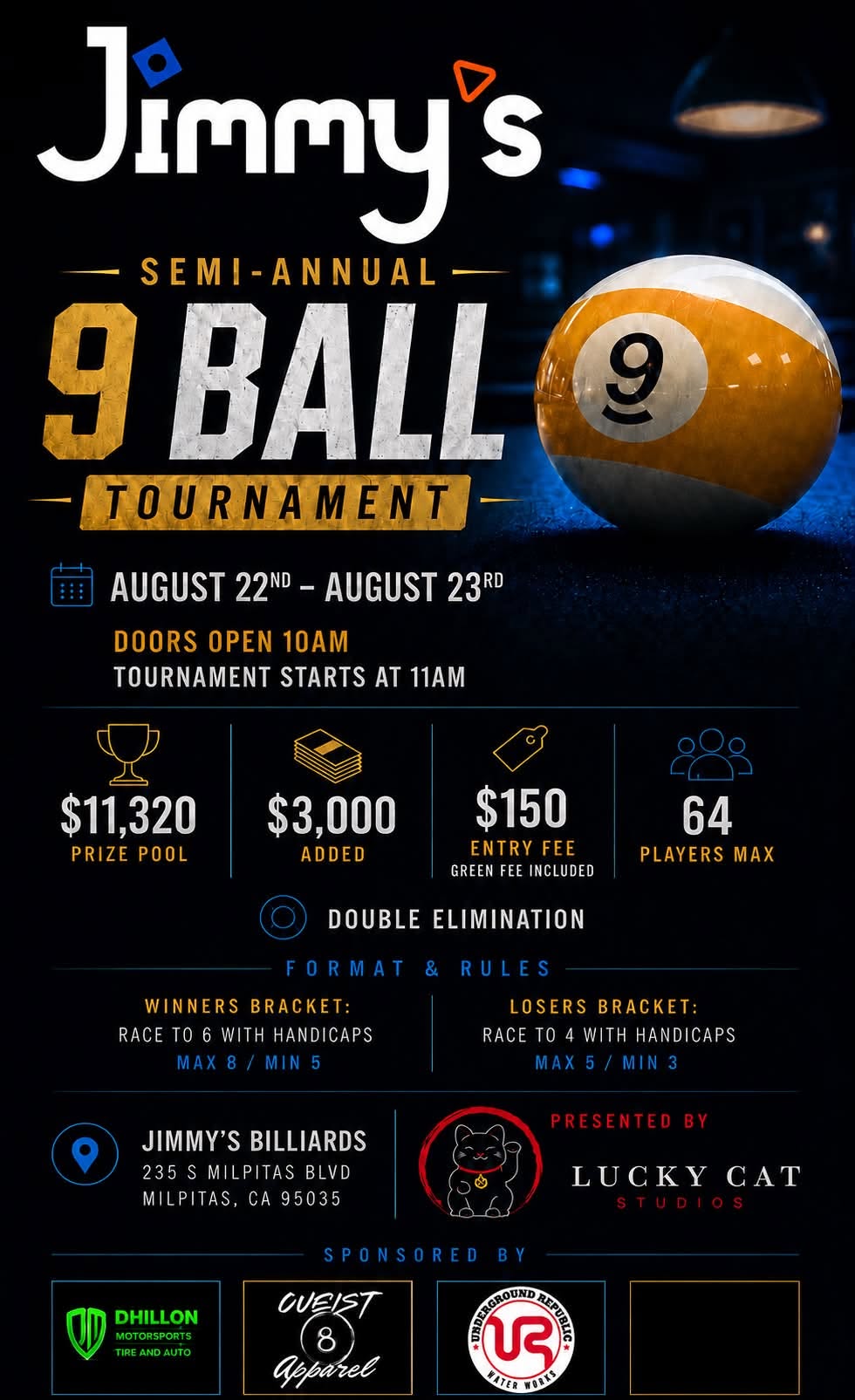 Semi-Annual 9 Ball Tournament flyer