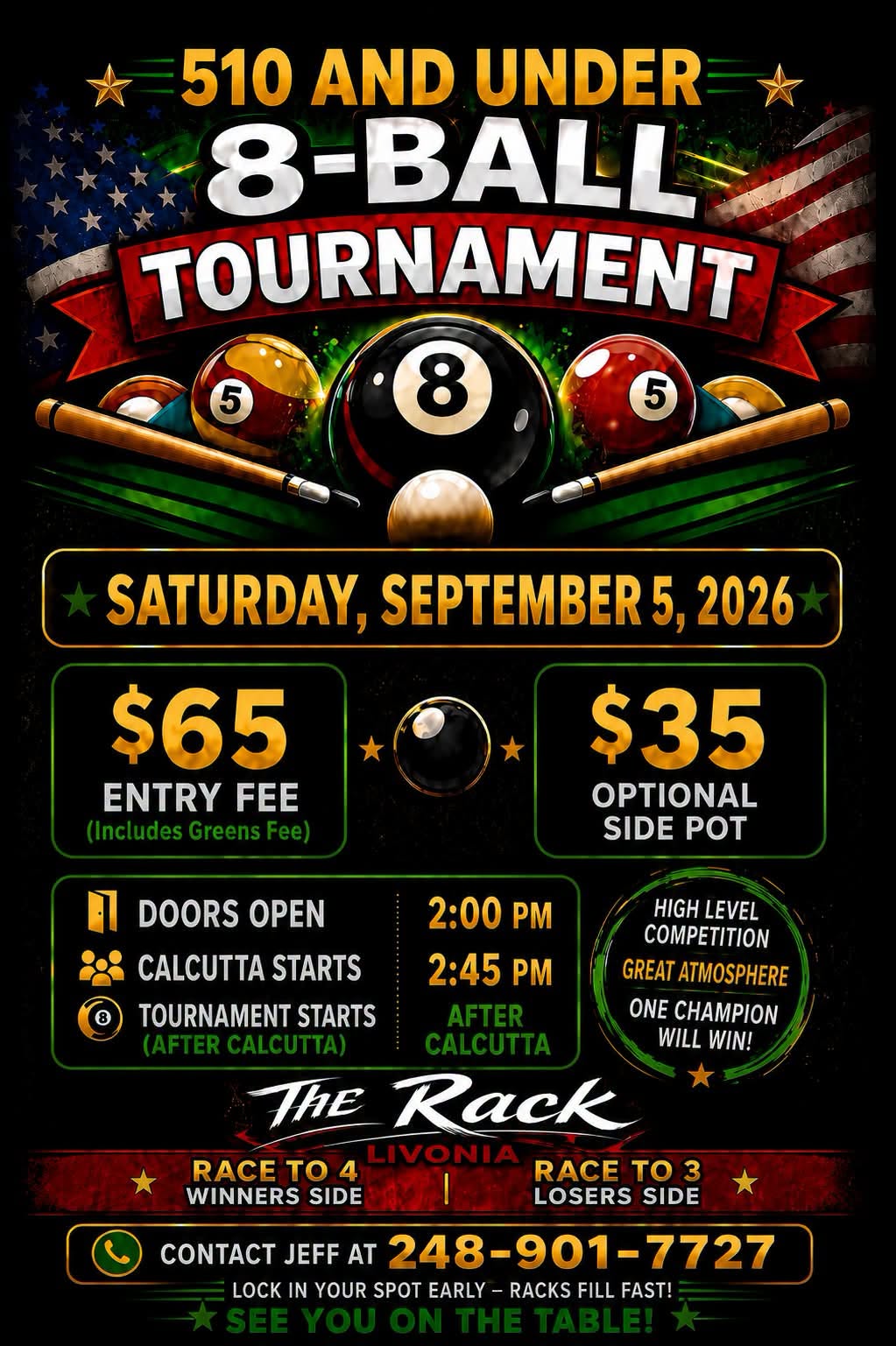 510 And Under 8-Ball Tournament flyer