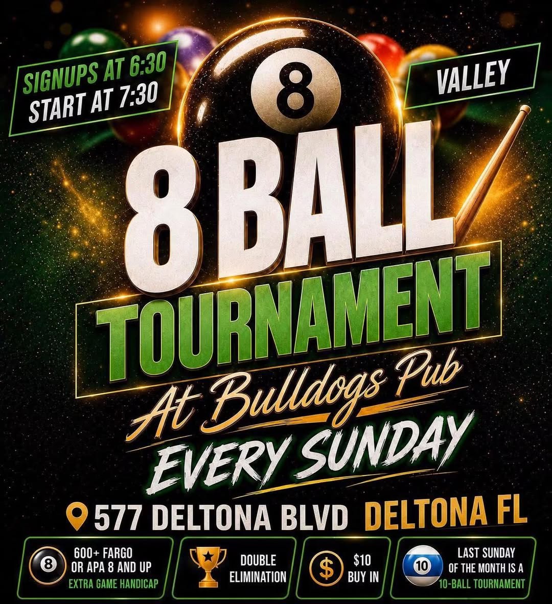 8 Ball Tournament flyer