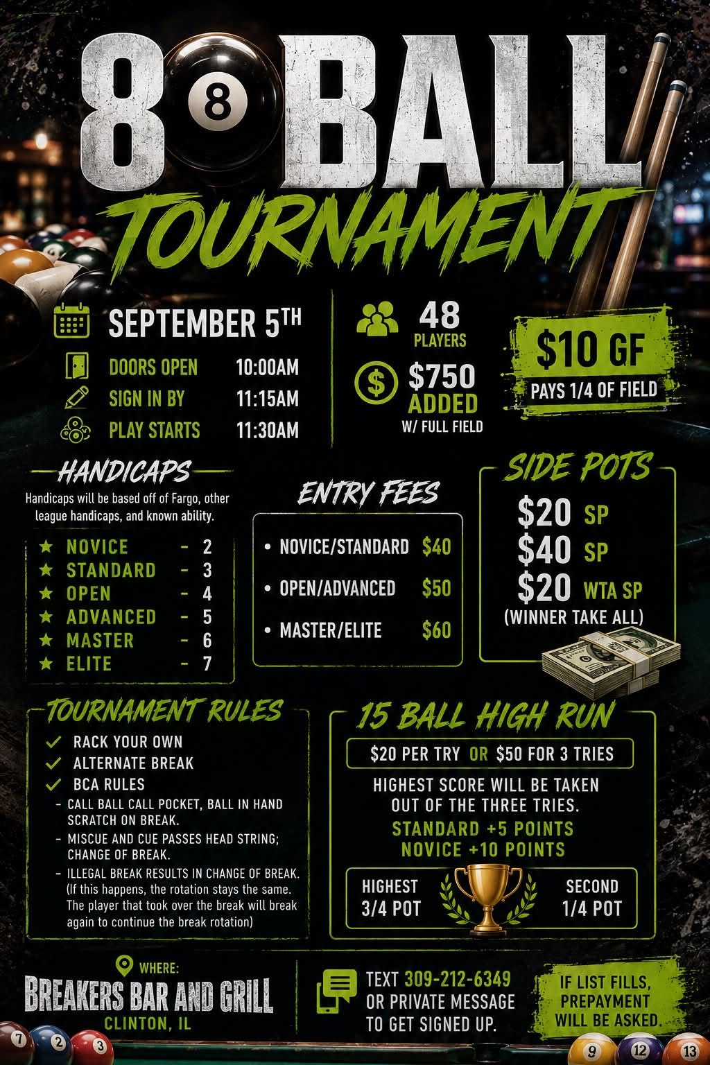 8-Ball Tournament tournament flyer