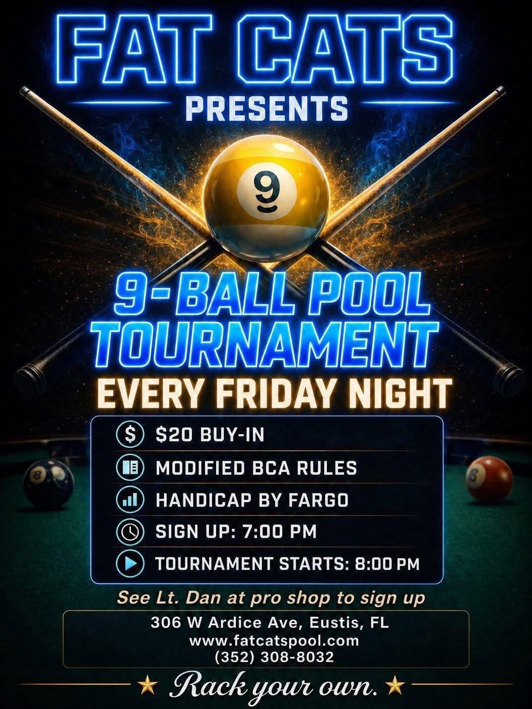 9-Ball Pool Tournament tournament flyer
