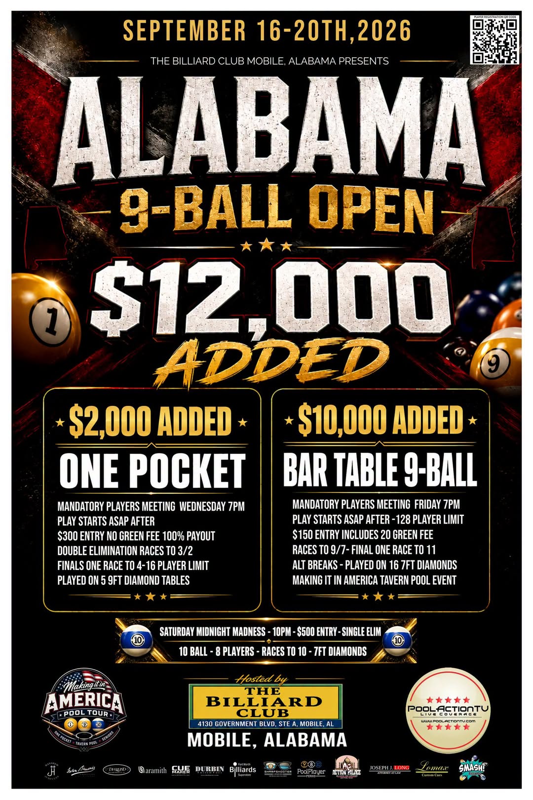 Alabama 9-Ball Open flyer