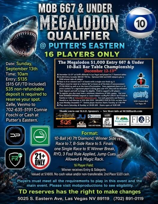 MOB 667 & Under Megalodon Qualifier flyer