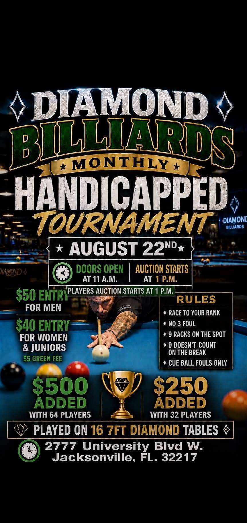 Monthly Handicapped Tournament flyer