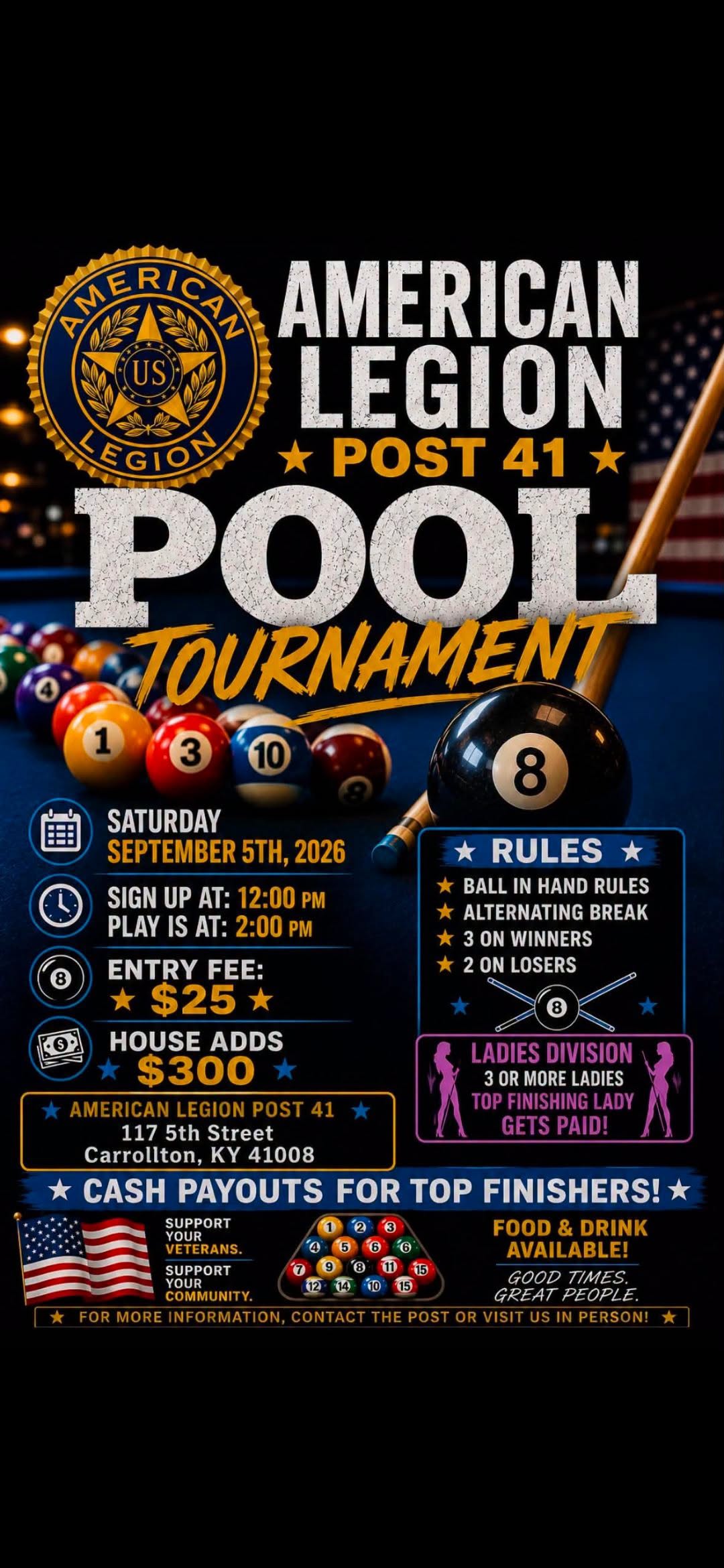 Pool Tournament flyer