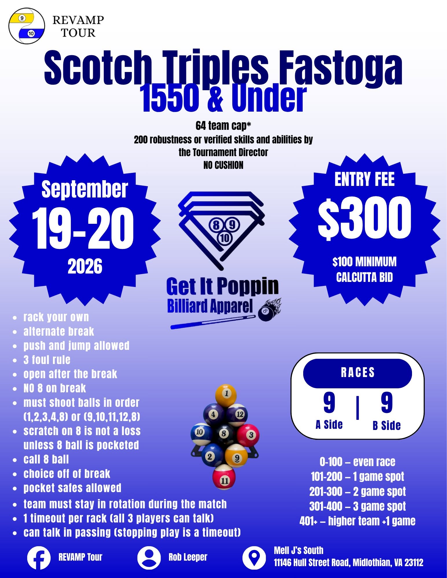 Scotch Triples Fastoga 1550 & Under flyer
