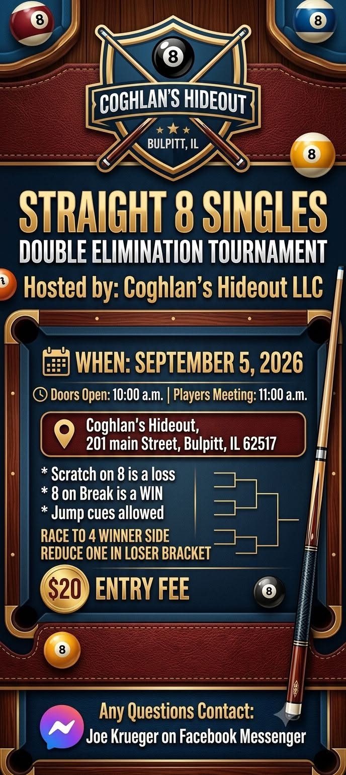 Straight 8 Singles flyer