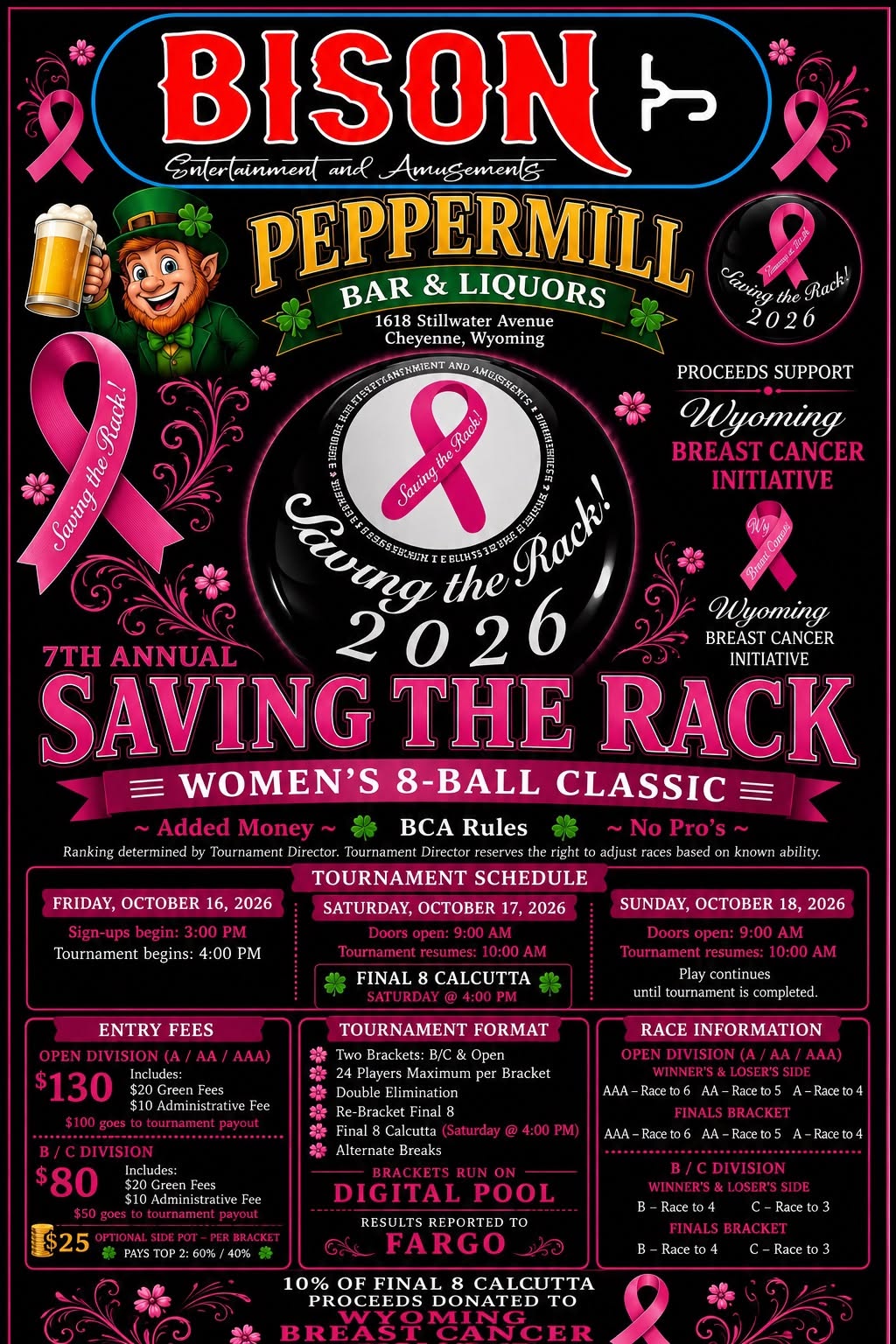 7th Annual Saving the Rack Women's 8-Ball Classic flyer