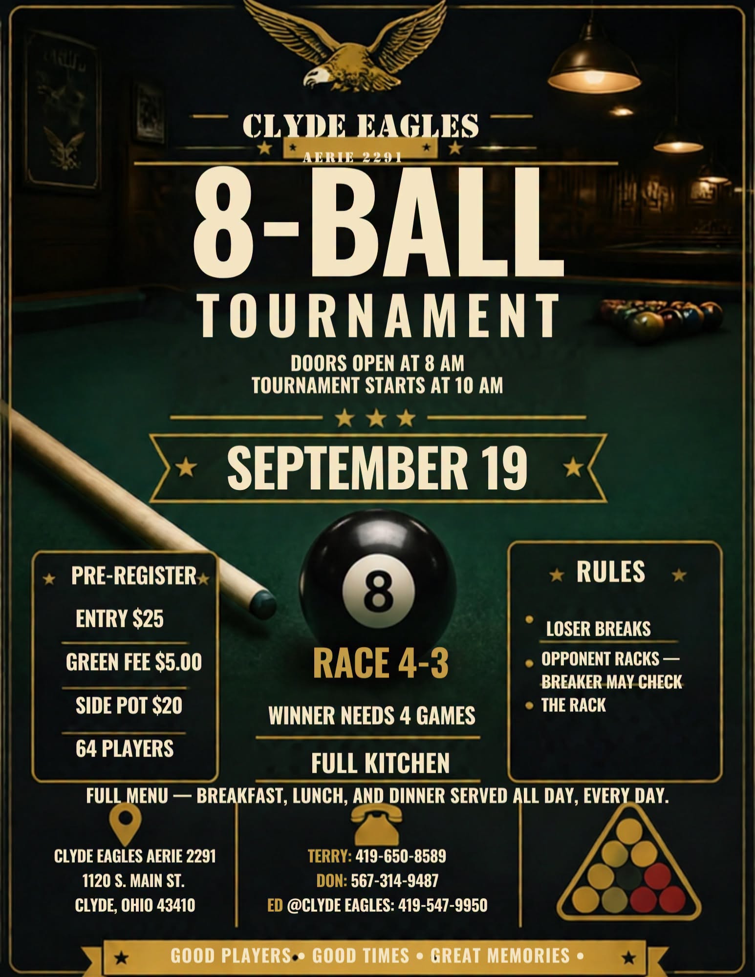 8-Ball Tournament flyer