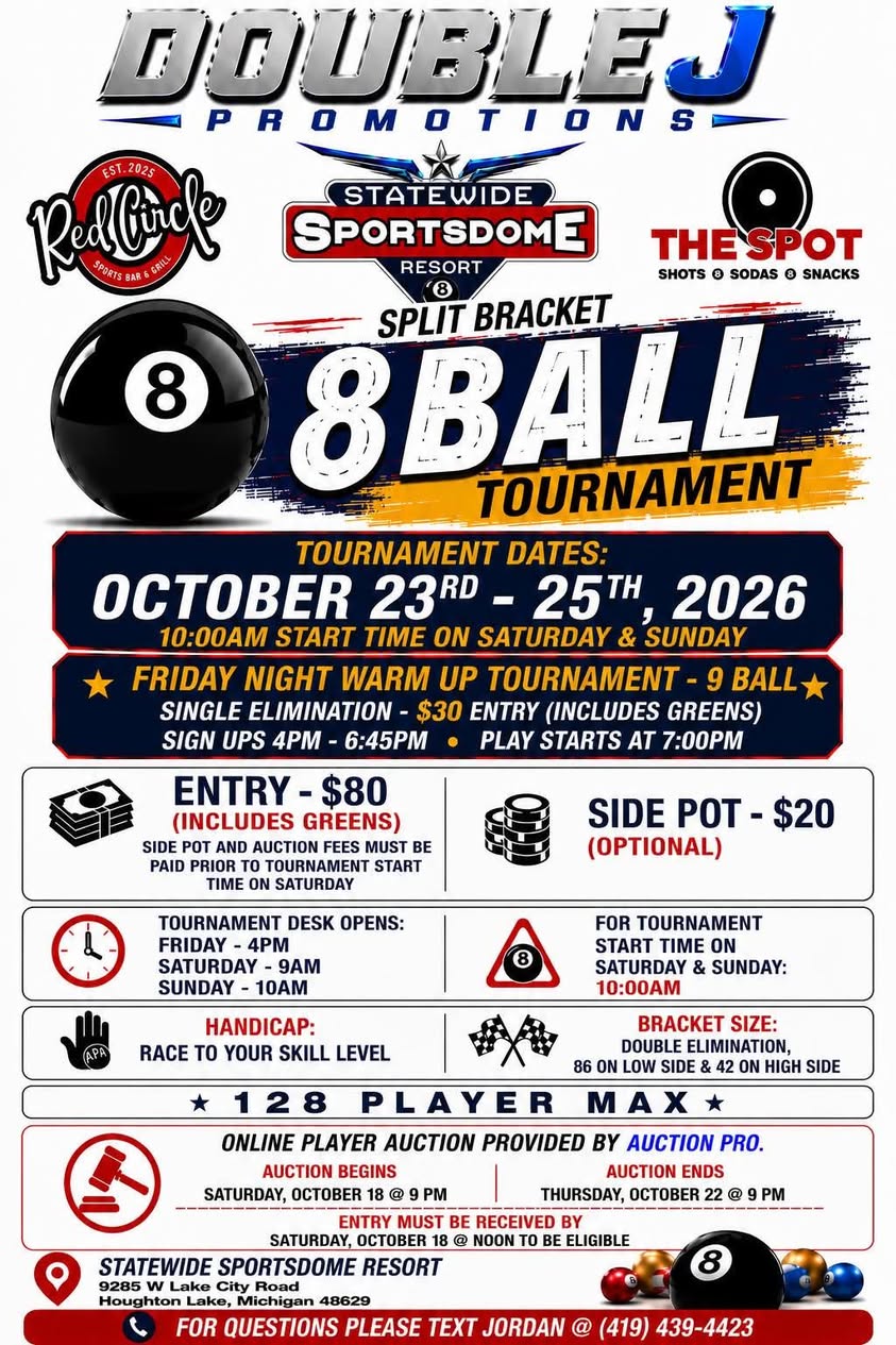 8 Ball Tournament flyer