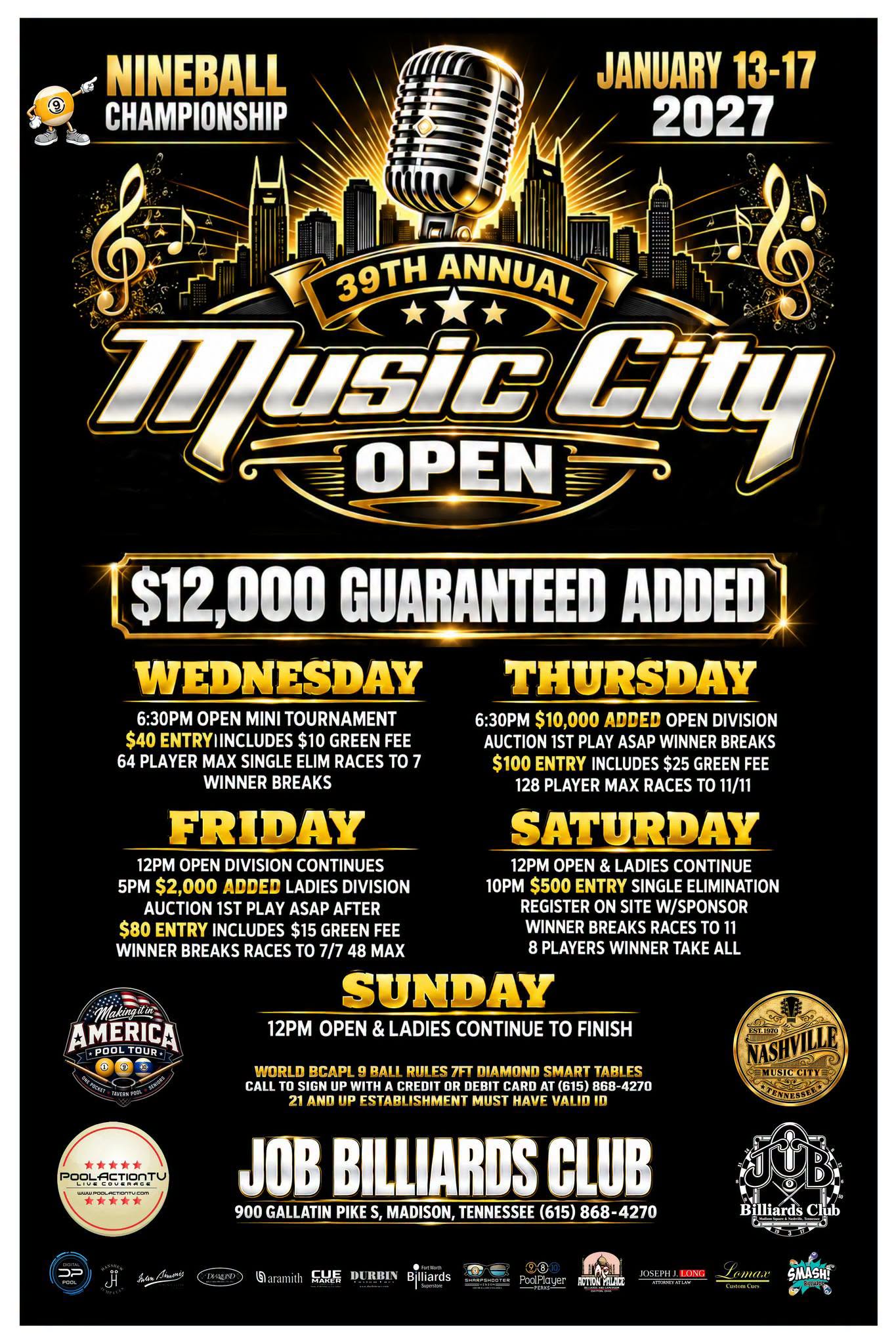 39th Annual Music City Open flyer