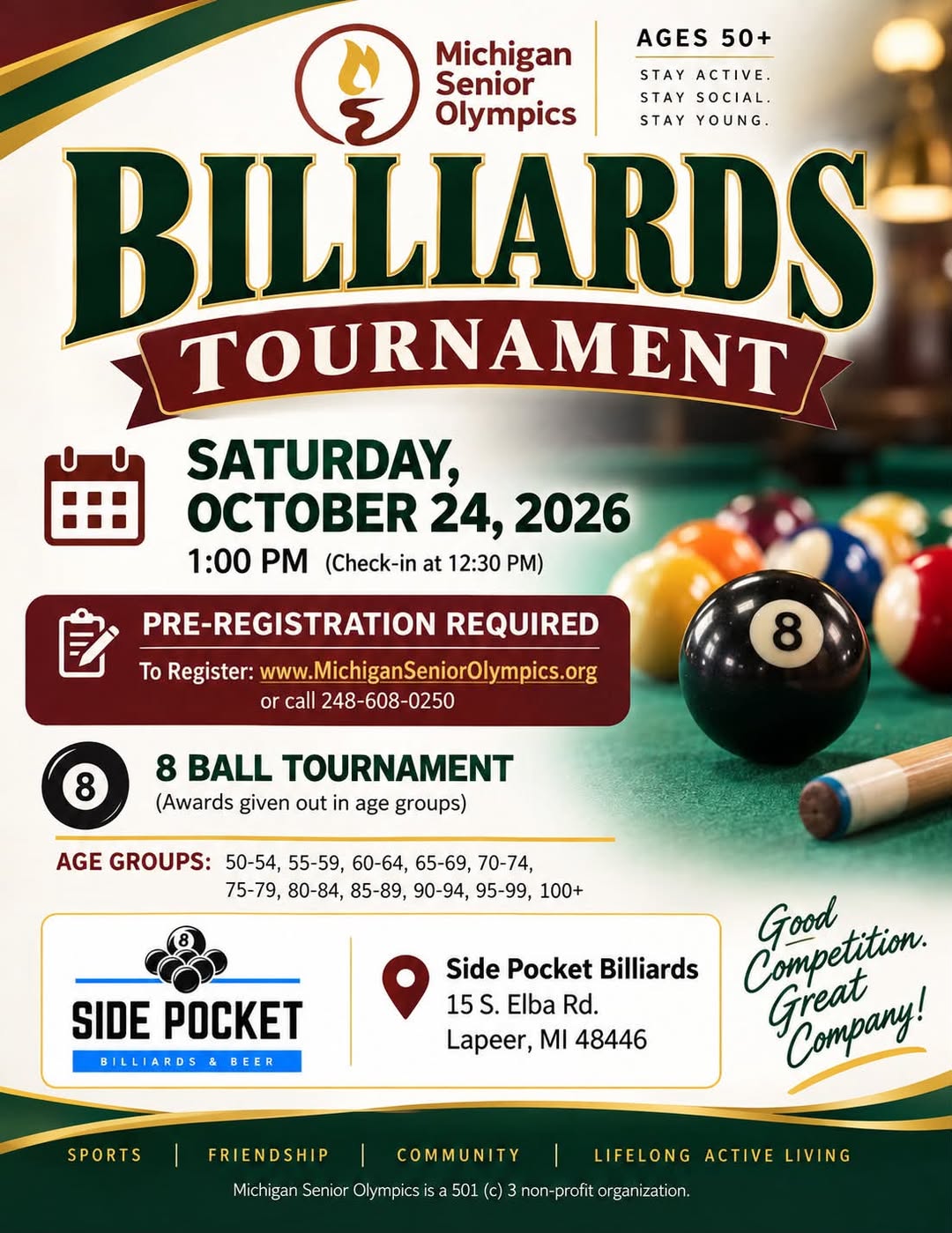 Billiards Tournament flyer