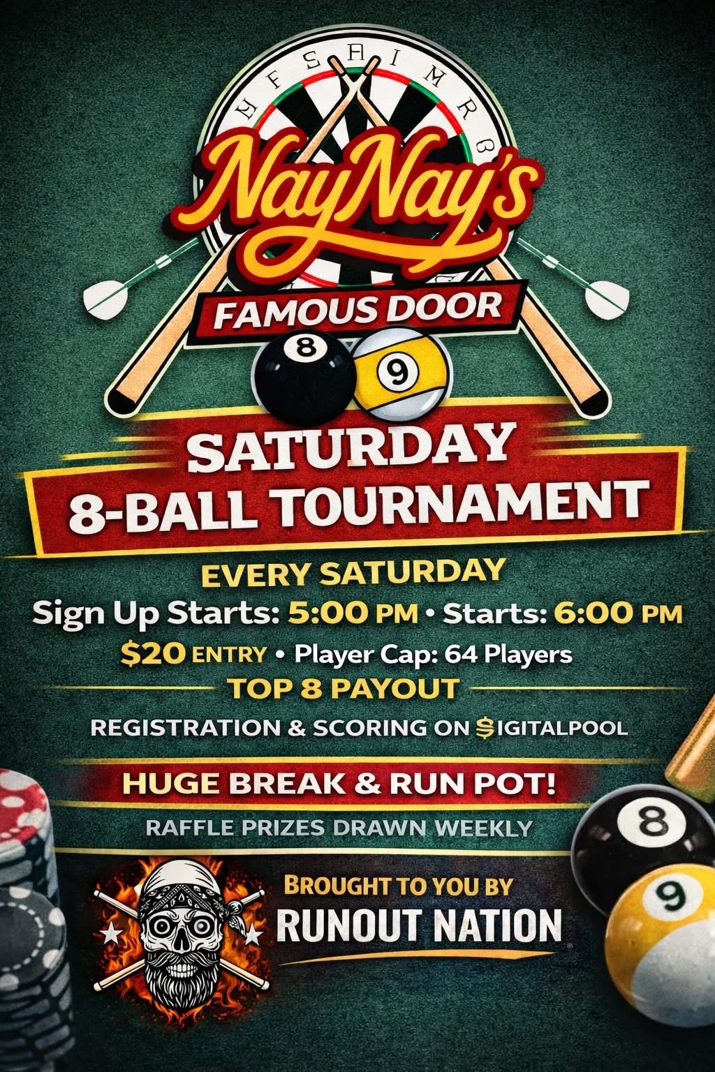 Saturday 8-Ball Tournament flyer